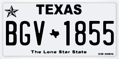 TX license plate BGV1855
