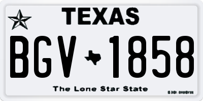 TX license plate BGV1858