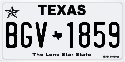 TX license plate BGV1859