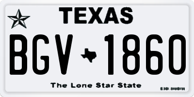 TX license plate BGV1860