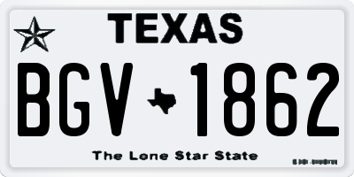 TX license plate BGV1862