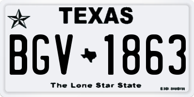 TX license plate BGV1863