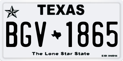 TX license plate BGV1865
