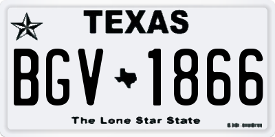 TX license plate BGV1866