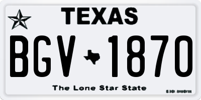 TX license plate BGV1870