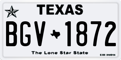 TX license plate BGV1872