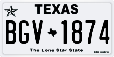 TX license plate BGV1874
