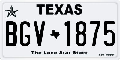TX license plate BGV1875