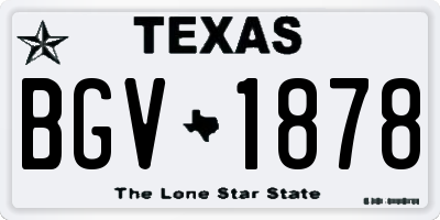 TX license plate BGV1878