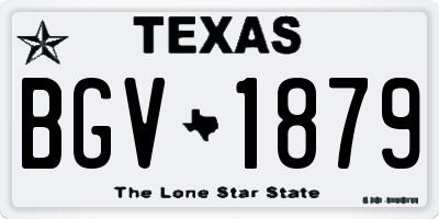 TX license plate BGV1879
