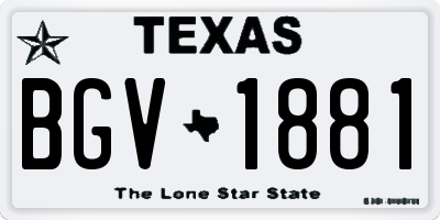 TX license plate BGV1881