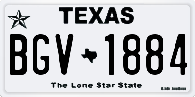 TX license plate BGV1884