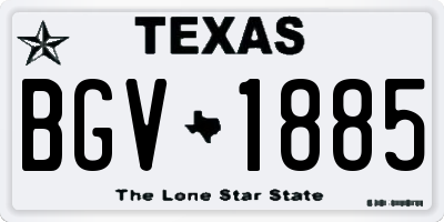 TX license plate BGV1885