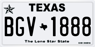 TX license plate BGV1888