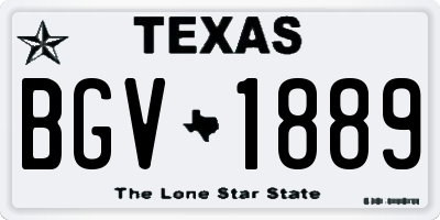 TX license plate BGV1889