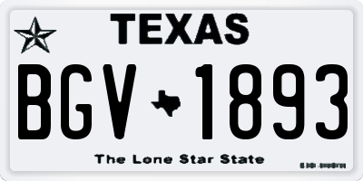 TX license plate BGV1893