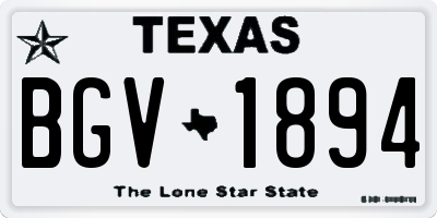 TX license plate BGV1894