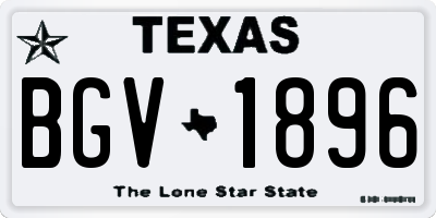TX license plate BGV1896