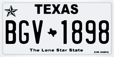 TX license plate BGV1898