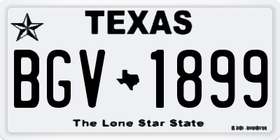TX license plate BGV1899