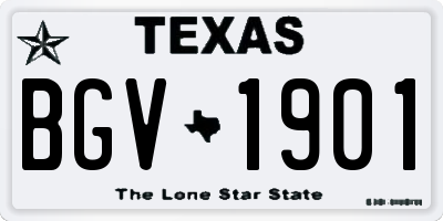 TX license plate BGV1901