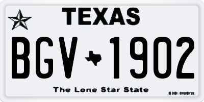 TX license plate BGV1902