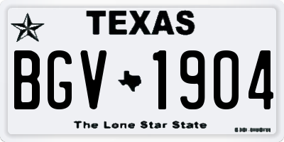 TX license plate BGV1904
