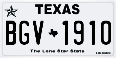 TX license plate BGV1910