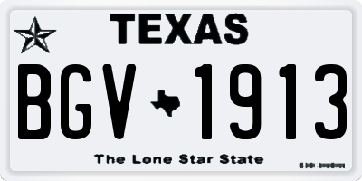 TX license plate BGV1913