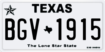 TX license plate BGV1915