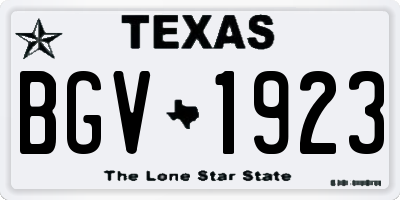 TX license plate BGV1923
