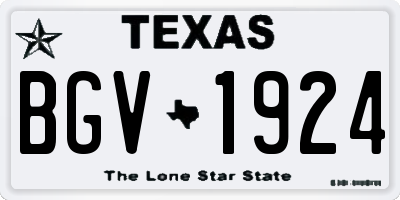 TX license plate BGV1924