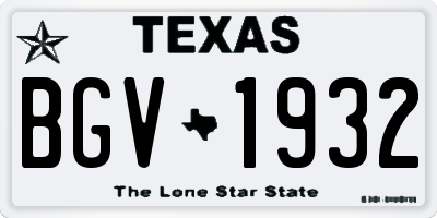 TX license plate BGV1932