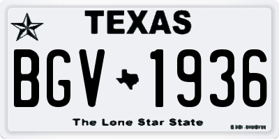 TX license plate BGV1936