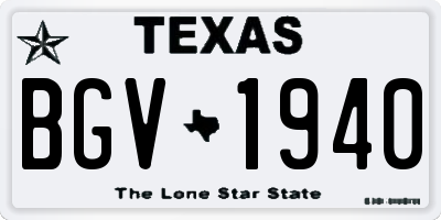 TX license plate BGV1940