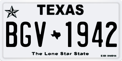 TX license plate BGV1942