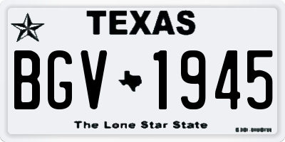 TX license plate BGV1945