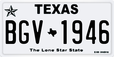 TX license plate BGV1946