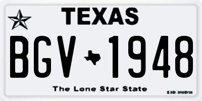 TX license plate BGV1948
