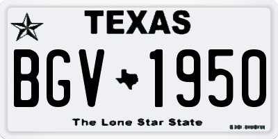 TX license plate BGV1950