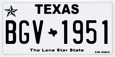 TX license plate BGV1951