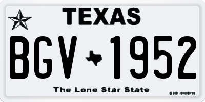 TX license plate BGV1952
