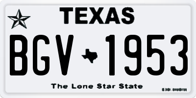 TX license plate BGV1953