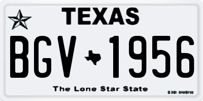 TX license plate BGV1956