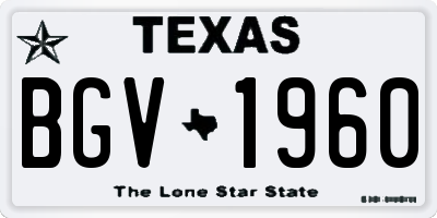 TX license plate BGV1960