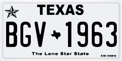 TX license plate BGV1963