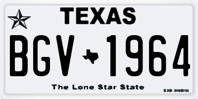 TX license plate BGV1964
