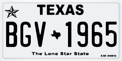 TX license plate BGV1965