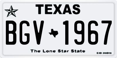TX license plate BGV1967