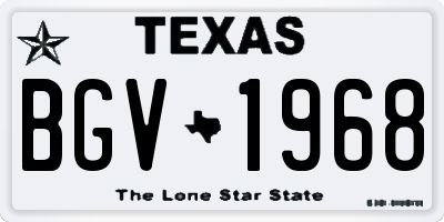 TX license plate BGV1968